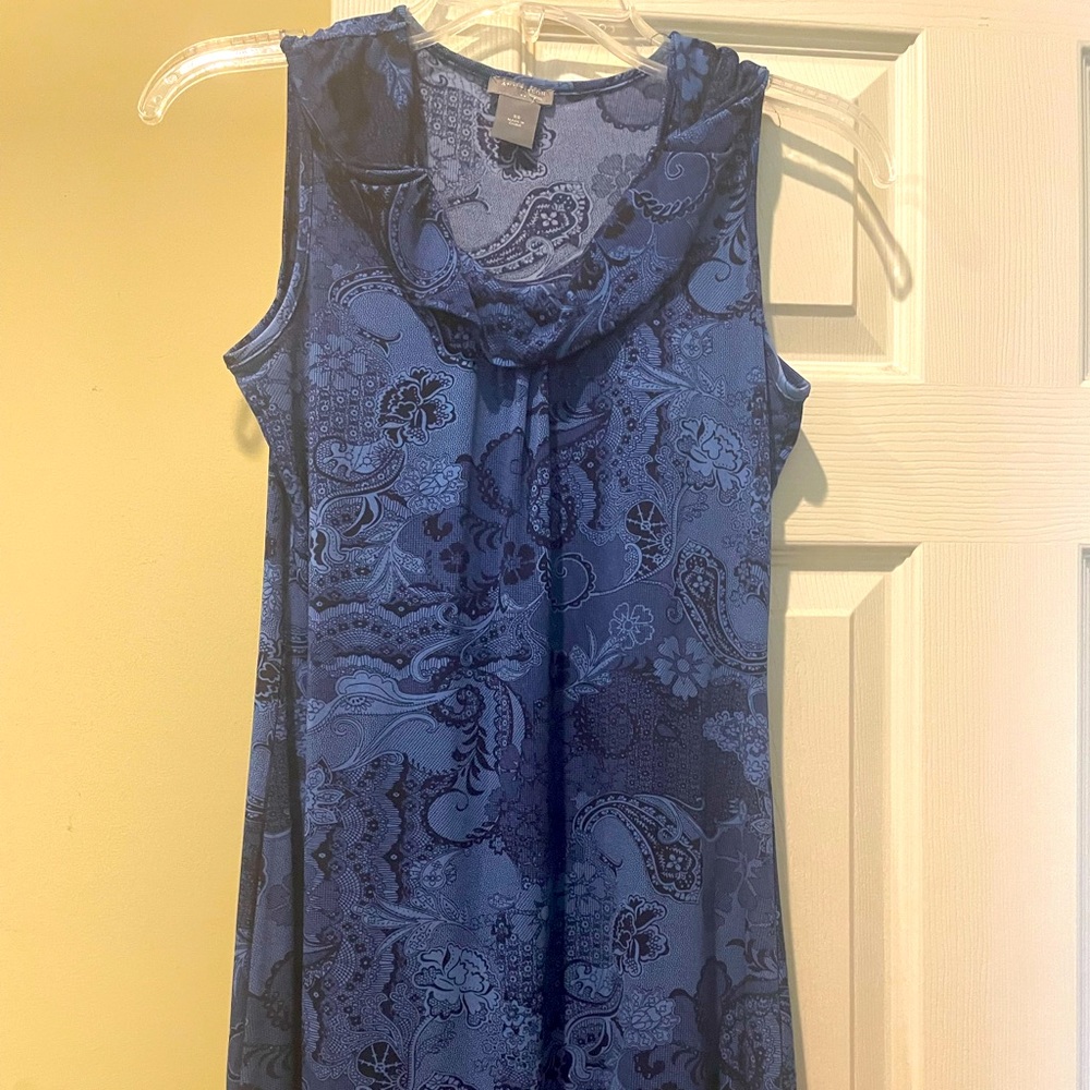 Ann Taylor dress. Size XS.  Navy. 95/5 poly/spandex. Worn once.